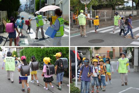 下校時の見守りの様子