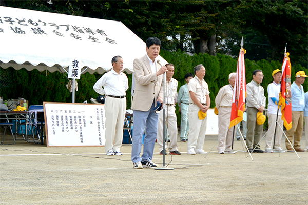 8月5日 第55回甲府市子どもクラブ中央球技大会 開会式の写真1