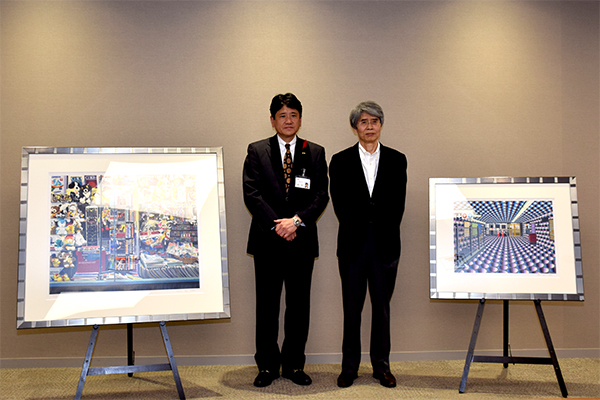 11月16日 現代美術作家 佐藤正明様の絵画寄贈に伴う表敬訪問の写真4