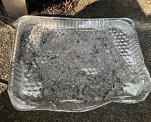 燃焼後に残った灰