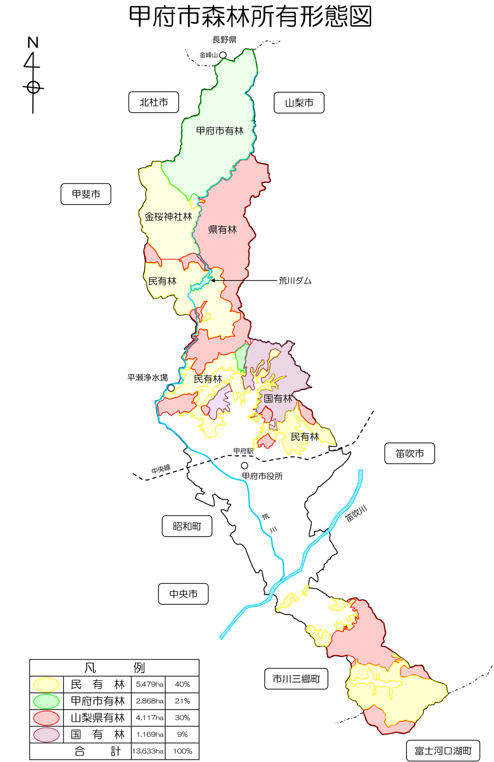 甲府市 甲府市の地形 人口