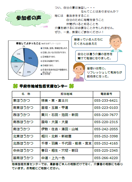 R8家族介護教室チラシ裏