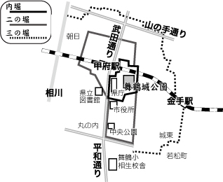 甲府城地図