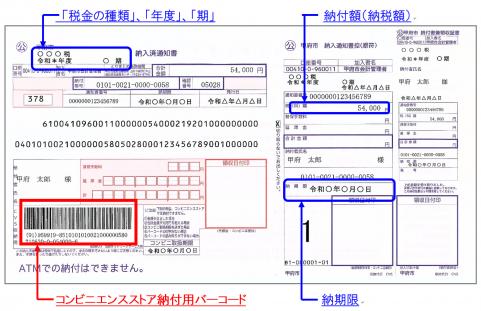 納入済通知書（コンビニエンスストア）